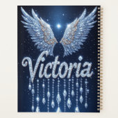 Victoria Name Art with Sparkling Diamond Wings プランナー手帳 (裏面)