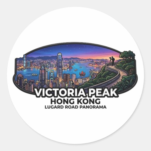 VICTORIA PEAK HONG KONG ラウンドシール (正面)