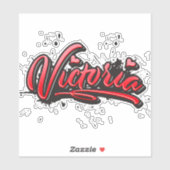 Victoria red Heart Graffiti Aufkleber Sticker シール (シート)