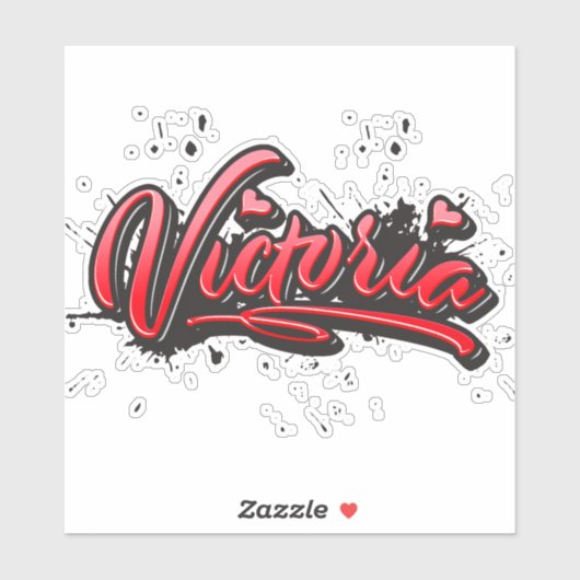 Victoria red Heart Graffiti Aufkleber Sticker シール (シート)