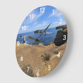 Victoria’s Bay of Islands Coastal Panorama ラージ壁時計 (傾斜)