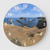 Victoria’s Bay of Islands Coastal Panorama ラージ壁時計 (正面)