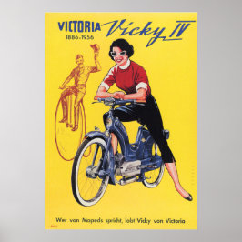 VICTORIA VICKY、ヴィンテージ・バイク・ポスター広告 ポスター