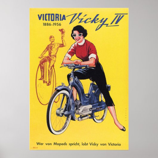 VICTORIA VICKY、ヴィンテージ・バイク・ポスター広告 ポスター (正面)