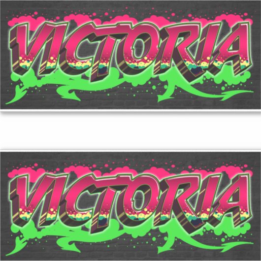 Victoria Vorname Name Graffiti Aufkleber Sticker シール (正面)
