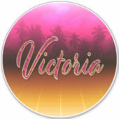 Victoria Vorname Name pink Aufkleber Sticker シール (正面)