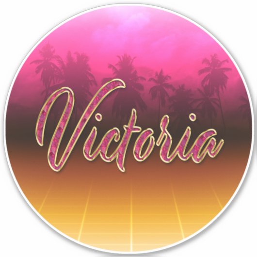 Victoria Vorname Name pink Aufkleber Sticker シール (正面)