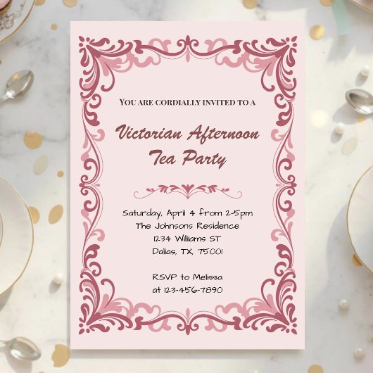 Victorian Afternoon Tea Party 招待状