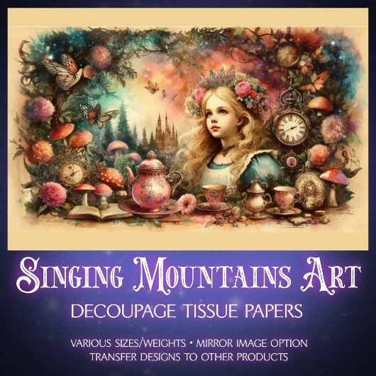 Victorian Alice Wonderland Fantasy Art  薄葉紙