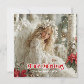 Victorian angel editable Christmas family greeting シーズンカード (正面)