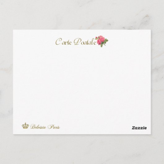 Victorian Angel Pink Rose Frame Postcard ポストカード (裏面)