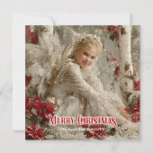 Victorian angelic angel printable festive greeting シーズンカード (正面)