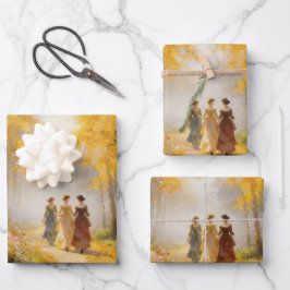 Victorian Autumn Stroll Wrapping Paper ラッピングペーパーシート