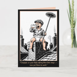 Victorian Baby Chimney Sweep. Funny baby card カード