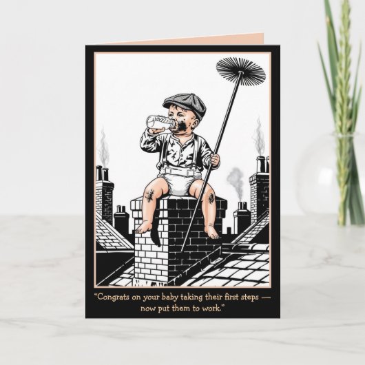 Victorian Baby Chimney Sweep. Funny baby card カード (正面)
