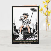 Victorian Baby Chimney Sweep. Funny baby card カード (黄色い花)
