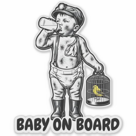 Victorian Baby Coal Miner funny sticker シール (正面)
