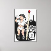 Victorian Baby Girl Print - Funny Matchstick Theme キャンバスプリント (正面)