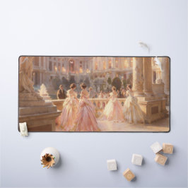 Victorian Ballroom Ladies Oil Painting Desk Mat デスクマット