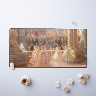 Victorian Ballroom Ladies Oil Painting Desk Mat デスクマット