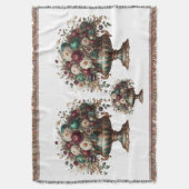Victorian Bavaria Floral Vase スローブランケット (正面縦)