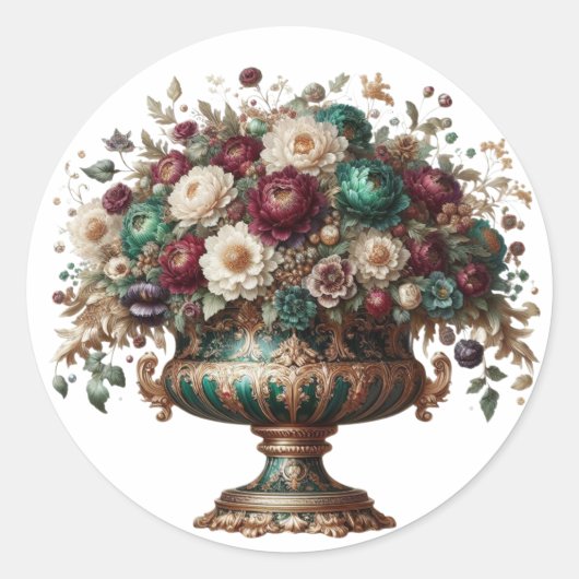 Victorian Bavaria Floral Vase ラウンドシール (正面)