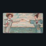Victorian Beach Love Dressy Ocean Wedding Couple デスクマット<br><div class="desc">Love at the Beach! This vintage image is based on an antique postcard with a man and and a woman reaching out their arms to touch hands</div>