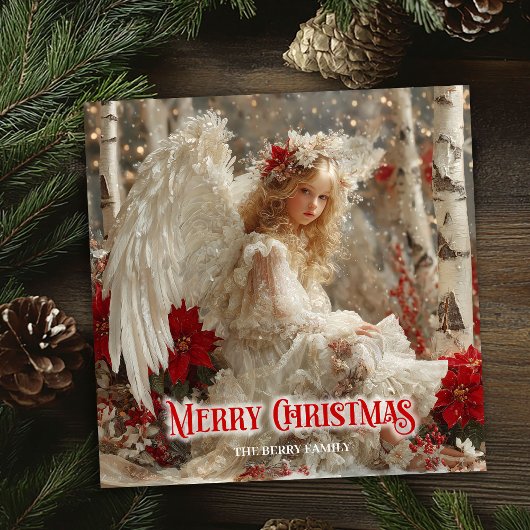 Victorian beautiful angel editable greeting card シーズンカード