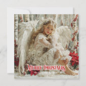 Victorian beautiful angel red and gold artistic  シーズンカード (正面)