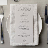 Victorian Black and Ivory Wedding Menu Card 招待状