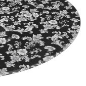 Victorian Black and White Damask Pattern カッティングボード (角)