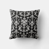 Victorian Black and White Damask Pattern クッション (裏面)