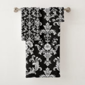 Victorian Black and White Damask Pattern バスタオルセット (インサイチュ)