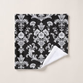 Victorian Black and White Damask Pattern バスタオルセット (ウォッシュタオル)