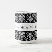 Victorian Black and White Damask Pattern モーフィングマグカップ (中央)