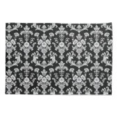 Victorian Black and White Damask Pattern 枕カバー (裏面-左)