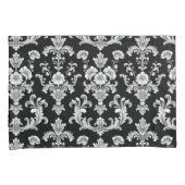 Victorian Black and White Damask Pattern 枕カバー (正面右)