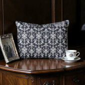 Victorian Black and White Damask Pattern 枕カバー