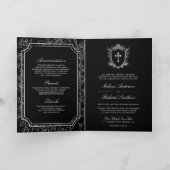 Victorian Black Catholic QR Code Wedding 招待状 (内部)