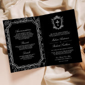 Victorian Black Catholic QR Code Wedding 招待状