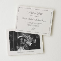 Victorian Black & Ivory Wedding Save the Date