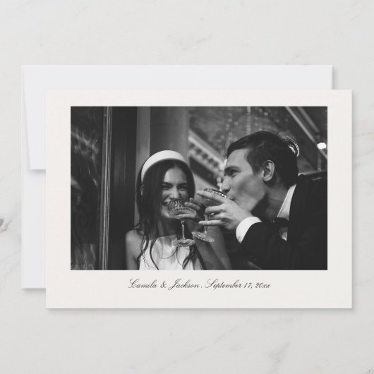 Victorian Black & Ivory Wedding Save the Date 招待状 (裏面)