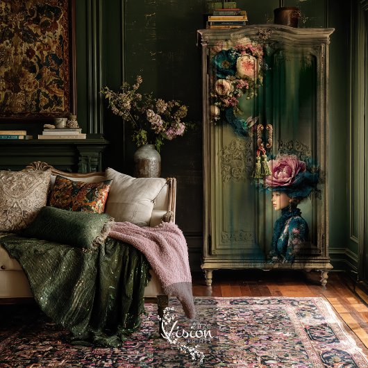 Victorian Bloom, Fantasy Portrait, Floral Couture 薄葉紙