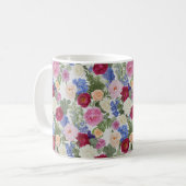 Victorian Blush & Azure Botanical コーヒーマグカップ (正面左)