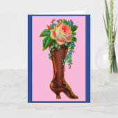 Victorian boot holding flowers カード (正面)