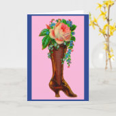 Victorian boot holding flowers カード (黄色い花)
