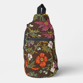 Victorian Botanical Drawing Floral Accessory Pouch スリングバッグ