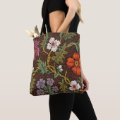 Victorian Botanical Drawing Floral Accessory Pouch トートバッグ (クローズアップ)