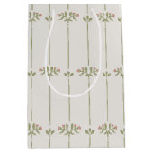 Victorian Botanical Traditional Stripes ミディアムペーパーバッグ (正面)