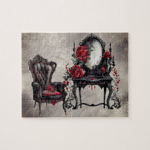 Victorian Boudoir Old Vanity and Parlor Armchair ジグソーパズル